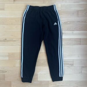 Adidas Youth 3-Stripes Fleece Joggers Black/White